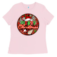 Bubblegum Pink Merry christmas Ladies Tee - FaDigitalArtStudio
