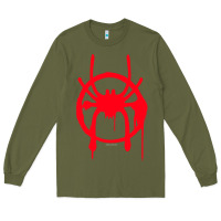 Army Green spiderverse miles symbol tag t shirt Long Sleeve Tee - artisFamous