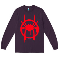 Plum spiderverse miles symbol tag t shirt Long Sleeve Tee - artisFamous