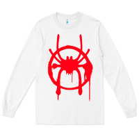 White spiderverse miles symbol tag t shirt Long Sleeve Tee - artisFamous