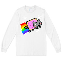 White nyan cat t shirt Long Sleeve Tee - artisFamous
