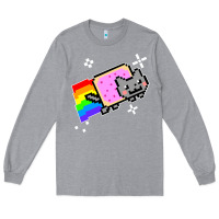 Heather Grey nyan cat t shirt Long Sleeve Tee - artisFamous