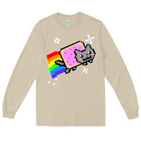 Mushroom nyan cat t shirt Long Sleeve Tee - artisFamous