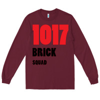 Burgundy 1017 Brick Squad Black Red Long Sleeve Tee - artisFamous