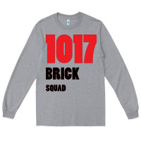 Heather Grey 1017 Brick Squad Black Red Long Sleeve Tee - artisFamous