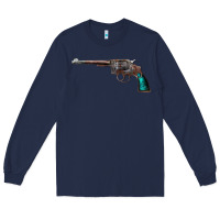 Navy Revolver Handgun Long Sleeve Tee - artisFamous