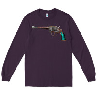 Plum Revolver Handgun Long Sleeve Tee - artisFamous