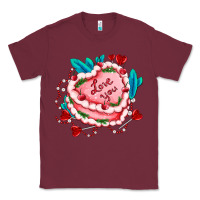 Burgundy valentines day cakes olivia creates design Classic Tee - OliviaCreatesArt