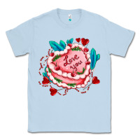 Dusty Blue valentines day cakes olivia creates design Classic Tee - OliviaCreatesArt