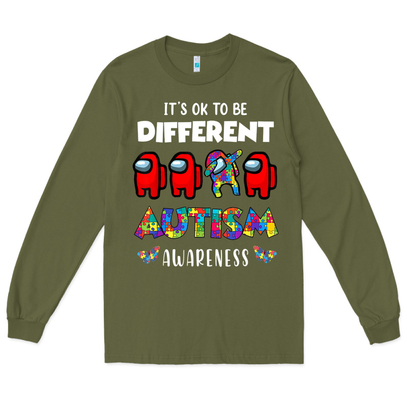 A.mong Us It's O.kay To Be Different Autism Awareness T Shirt Long Sleeve Tee by artisFamous | Teevron