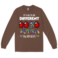 Chestnut a.mong us it's o.kay to be different autism awareness t shirt Long Sleeve Tee - artisFamous