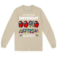 Mushroom a.mong us it's o.kay to be different autism awareness t shirt Long Sleeve Tee - artisFamous