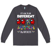 Smoke a.mong us it's o.kay to be different autism awareness t shirt Long Sleeve Tee - artisFamous