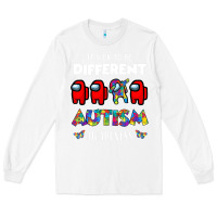 White a.mong us it's o.kay to be different autism awareness t shirt Long Sleeve Tee - artisFamous