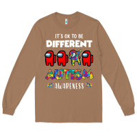 Toasted Coconut a.mong us it's o.kay to be different autism awareness t shirt Long Sleeve Tee - artisFamous