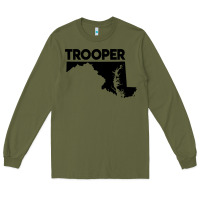 Army Green maryland state trooper Long Sleeve Tee - artisFamous
