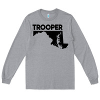 Heather Grey maryland state trooper Long Sleeve Tee - artisFamous