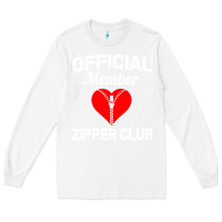 White open heart surgery zipper club bypass get well recovery gift Long Sleeve Tee - artisFamous