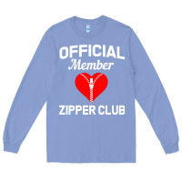 Colony Blue open heart surgery zipper club bypass get well recovery gift Long Sleeve Tee - artisFamous