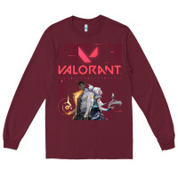Burgundy valorant gaming design Long Sleeve Tee - artisFamous