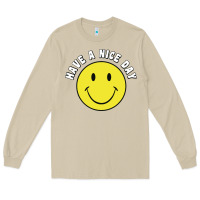 Mushroom retro   have a nice day   smile happy face Long Sleeve Tee - artisFamous