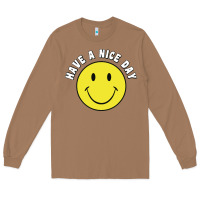 Toasted Coconut retro   have a nice day   smile happy face Long Sleeve Tee - artisFamous