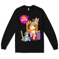 Black bluey mom dad funny queen for family lover t shirt Long Sleeve Tee - artisFamous