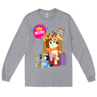 Heather Grey bluey mom dad funny queen for family lover t shirt Long Sleeve Tee - artisFamous