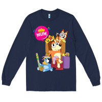 Navy bluey mom dad funny queen for family lover t shirt Long Sleeve Tee - artisFamous
