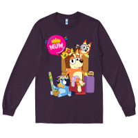 Plum bluey mom dad funny queen for family lover t shirt Long Sleeve Tee - artisFamous