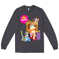 Smoke bluey mom dad funny queen for family lover t shirt Long Sleeve Tee - artisFamous