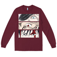 Burgundy special price for printed anime tops Long Sleeve Tee - artisFamous