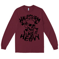 Burgundy Skull I like It Heovy Halestorm Long Sleeve Tee - artisFamous