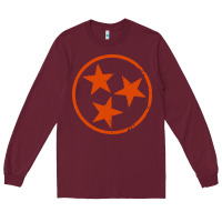Burgundy tennessee flag vintage grunge distressed graphic Long Sleeve Tee - artisFamous
