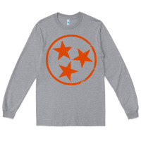 Heather Grey tennessee flag vintage grunge distressed graphic Long Sleeve Tee - artisFamous