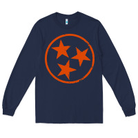 Navy tennessee flag vintage grunge distressed graphic Long Sleeve Tee - artisFamous