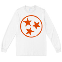 White tennessee flag vintage grunge distressed graphic Long Sleeve Tee - artisFamous