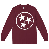 Burgundy tennessee flag vintage grunge distressed graphic Long Sleeve Tee - artisFamous