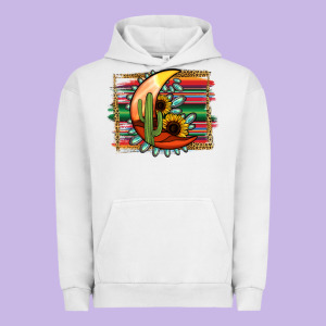 Desert Moon With Serape Background Urban Hoodie Designed By Jasminsmagicworld