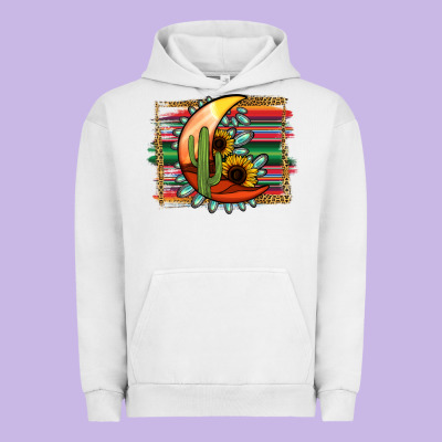 Desert Moon With Serape Background Urban Hoodie Designed By Jasminsmagicworld