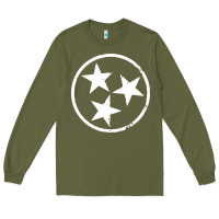 Army Green tennessee flag vintage grunge distressed graphic Long Sleeve Tee - artisFamous