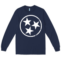 Navy tennessee flag vintage grunge distressed graphic Long Sleeve Tee - artisFamous