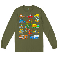 Army Green construction excavator shirt for boys girls men and women t shirt Long Sleeve Tee - artisFamous