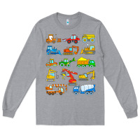 Heather Grey construction excavator shirt for boys girls men and women t shirt Long Sleeve Tee - artisFamous