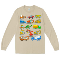 Mushroom construction excavator shirt for boys girls men and women t shirt Long Sleeve Tee - artisFamous