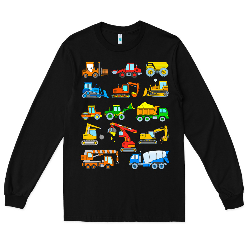 Construction Excavator Shirt For Boys Girls Men And Women T Shirt Long Sleeve Tee by artisFamous | Teevron