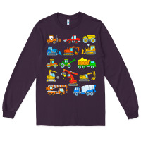 Plum construction excavator shirt for boys girls men and women t shirt Long Sleeve Tee - artisFamous