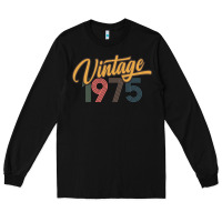 Black retro vintage 1975 women's Long Sleeve Tee - artisFamous