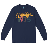 Navy retro vintage 1975 women's Long Sleeve Tee - artisFamous