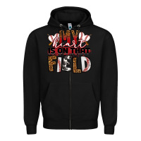 Black my heart is on that field baseball Zipper Hoodie - RanaPortraitStore